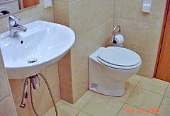 Toilet and a washbasin